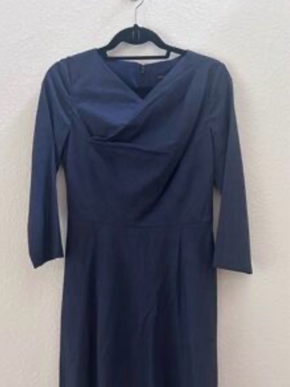 Talbots Dark Navy classic dress with a symmetrical neck line